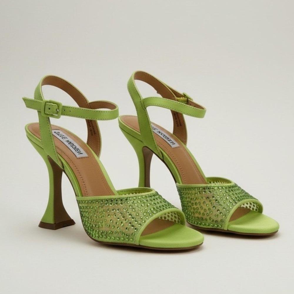 Steve‎ Madden Grenada Green Multi High Heel Sandals - Women's Size 7 - Brand New